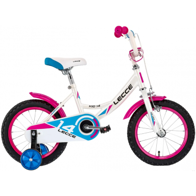 Detský bicykel 14" Fuzlu LECCE bielo modro ružový